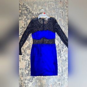 Blue Velvet Lace Party Dress